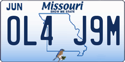 MO license plate OL4J9M