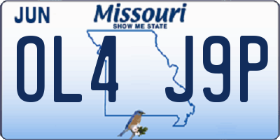 MO license plate OL4J9P