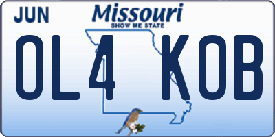 MO license plate OL4K0B