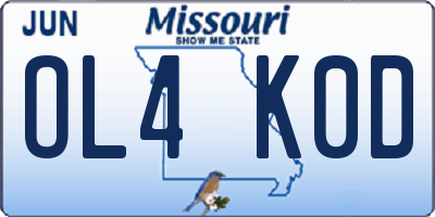 MO license plate OL4K0D