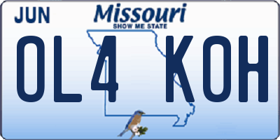 MO license plate OL4K0H