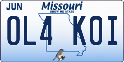 MO license plate OL4K0I