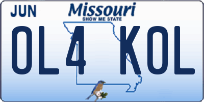 MO license plate OL4K0L