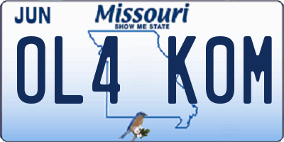 MO license plate OL4K0M