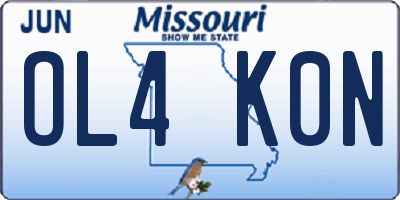 MO license plate OL4K0N