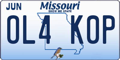 MO license plate OL4K0P