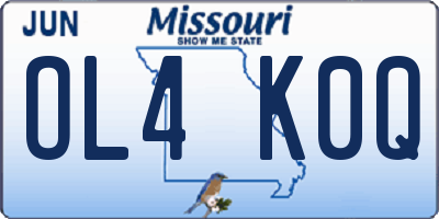 MO license plate OL4K0Q