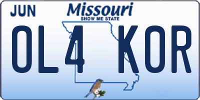 MO license plate OL4K0R