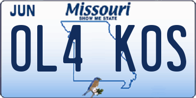 MO license plate OL4K0S