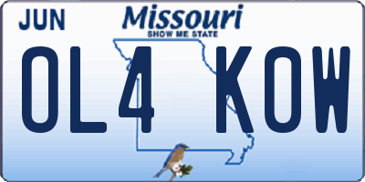 MO license plate OL4K0W
