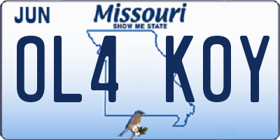 MO license plate OL4K0Y