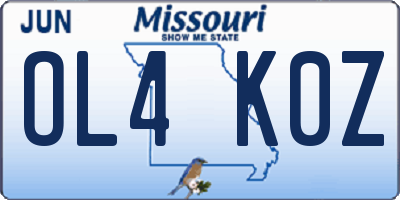 MO license plate OL4K0Z
