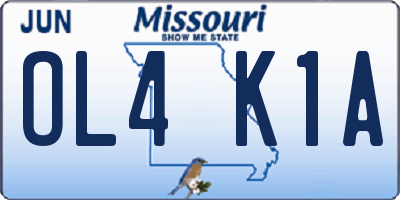 MO license plate OL4K1A