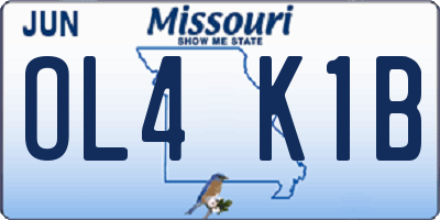 MO license plate OL4K1B
