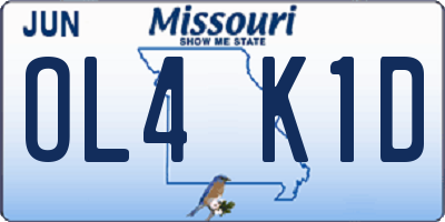MO license plate OL4K1D