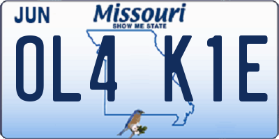 MO license plate OL4K1E