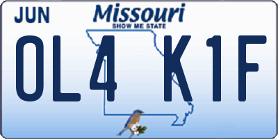 MO license plate OL4K1F