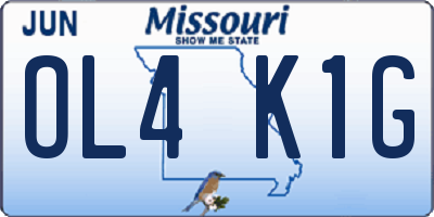 MO license plate OL4K1G