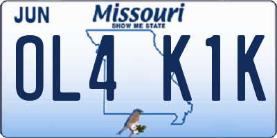 MO license plate OL4K1K