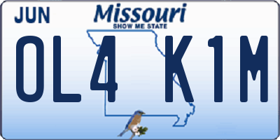 MO license plate OL4K1M