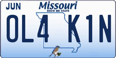 MO license plate OL4K1N