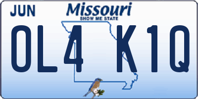 MO license plate OL4K1Q