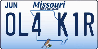 MO license plate OL4K1R