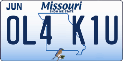MO license plate OL4K1U