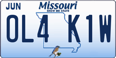 MO license plate OL4K1W