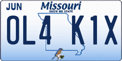 MO license plate OL4K1X