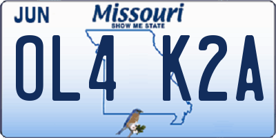 MO license plate OL4K2A