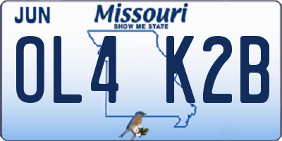 MO license plate OL4K2B