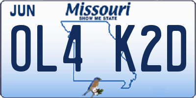 MO license plate OL4K2D
