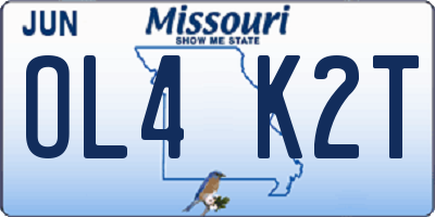 MO license plate OL4K2T