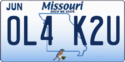 MO license plate OL4K2U