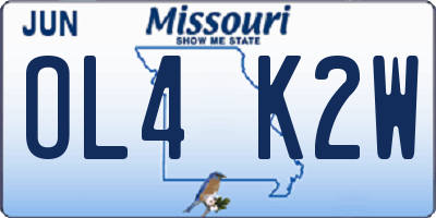MO license plate OL4K2W