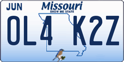 MO license plate OL4K2Z