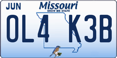 MO license plate OL4K3B