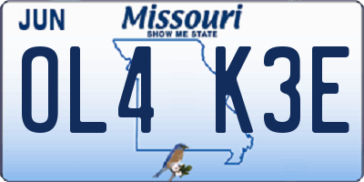 MO license plate OL4K3E
