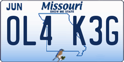 MO license plate OL4K3G