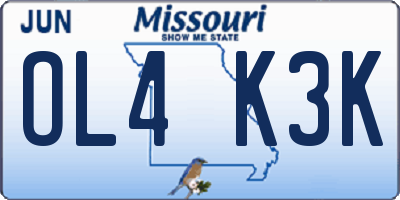 MO license plate OL4K3K