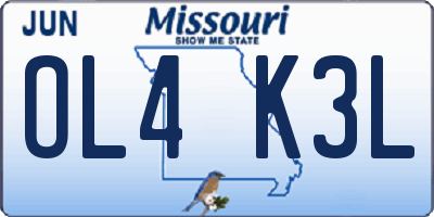 MO license plate OL4K3L