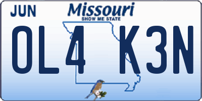MO license plate OL4K3N
