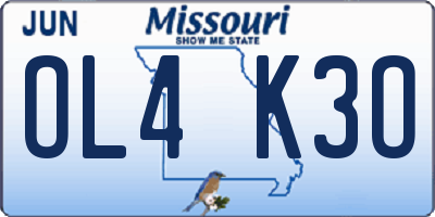 MO license plate OL4K3O