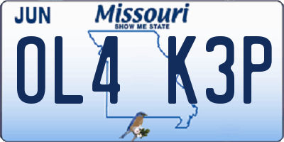 MO license plate OL4K3P
