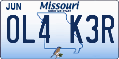 MO license plate OL4K3R