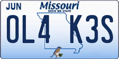 MO license plate OL4K3S