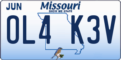 MO license plate OL4K3V