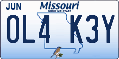 MO license plate OL4K3Y