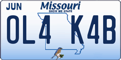 MO license plate OL4K4B